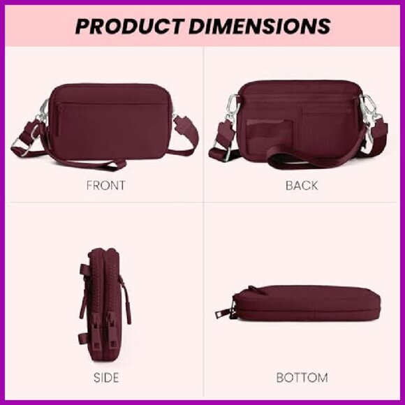 RFID Wristlet Purse with Anti-Theft Lock, Adjustable Crossbody Strap